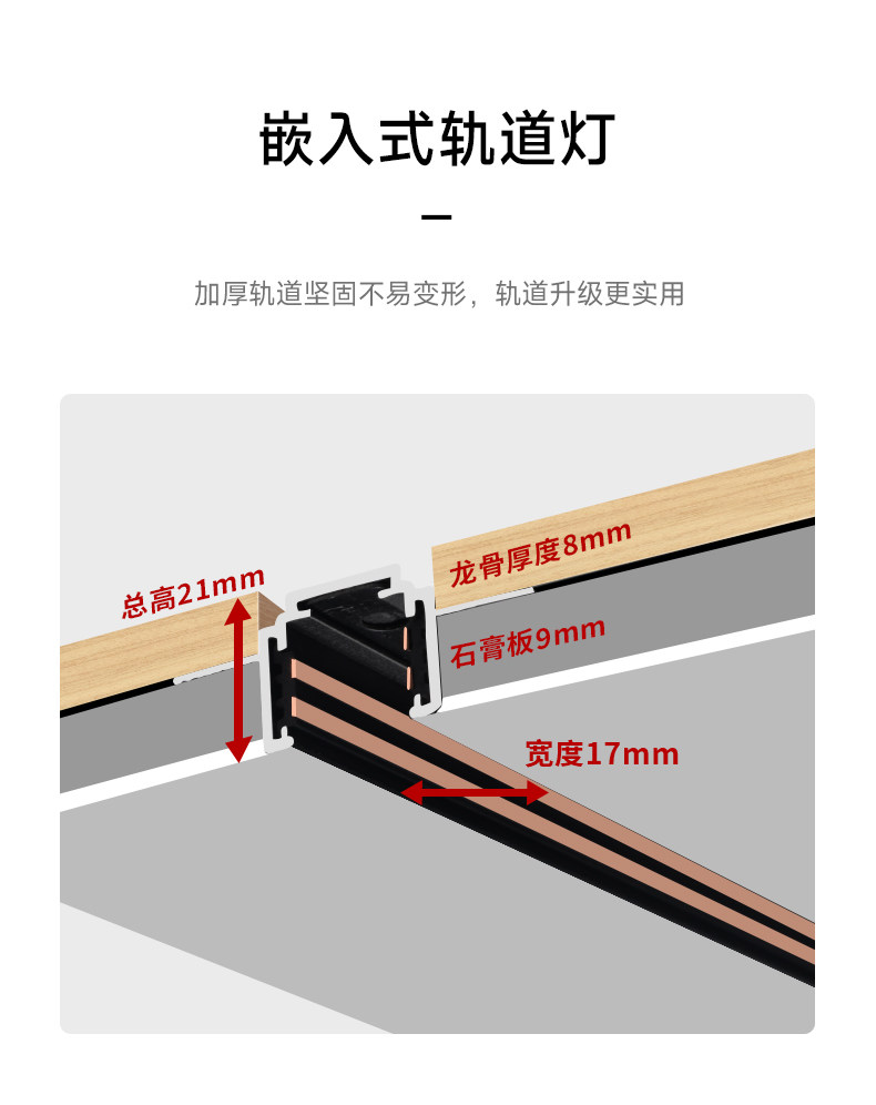 嵌入式磁吸轨道灯超薄明装无主灯射灯不吊顶客厅线条线形灯全光谱 图文详情 11