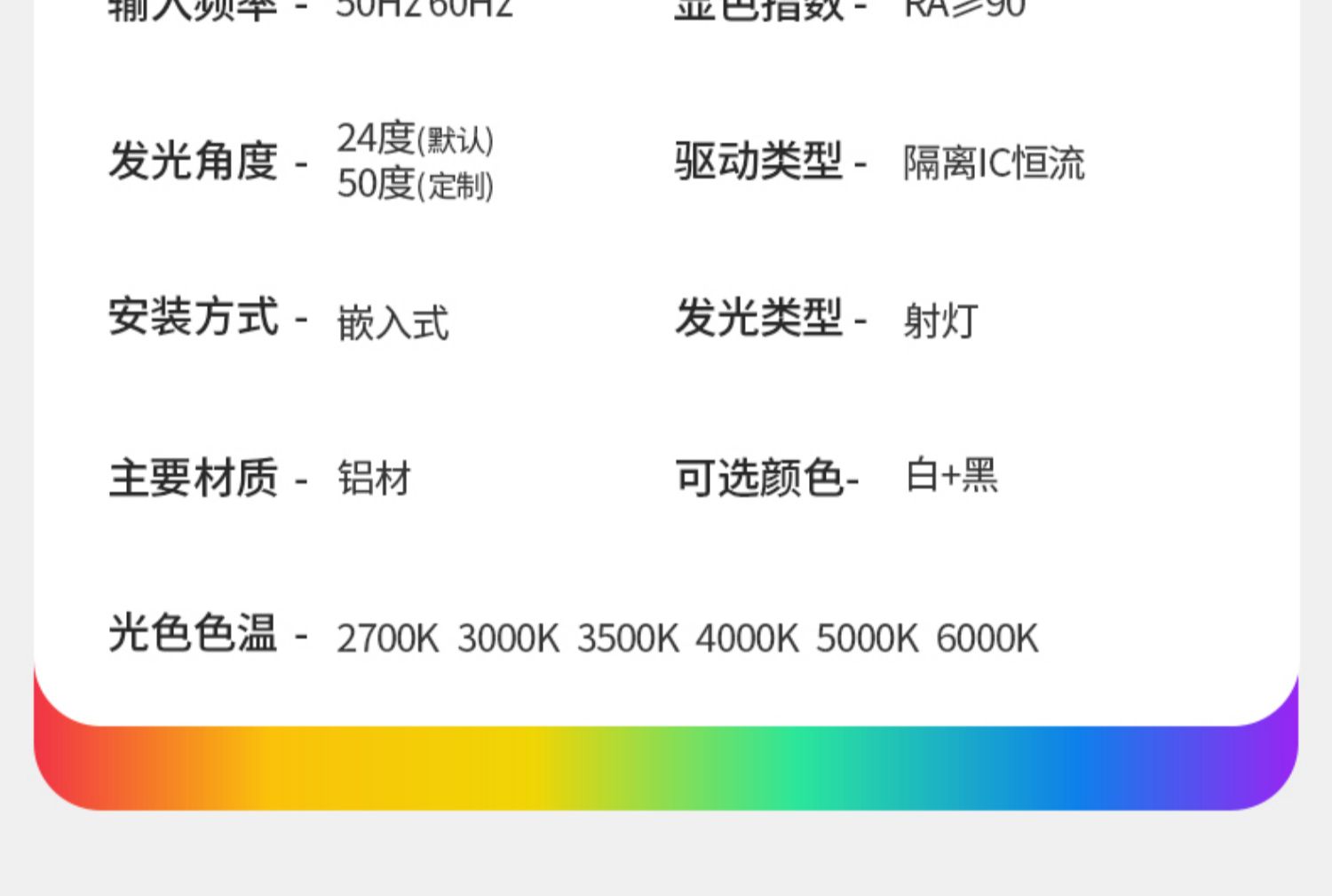 高显色嵌入式天花射灯COB牛眼灯商业服装店铺可摆头75孔30w 图文详情 23