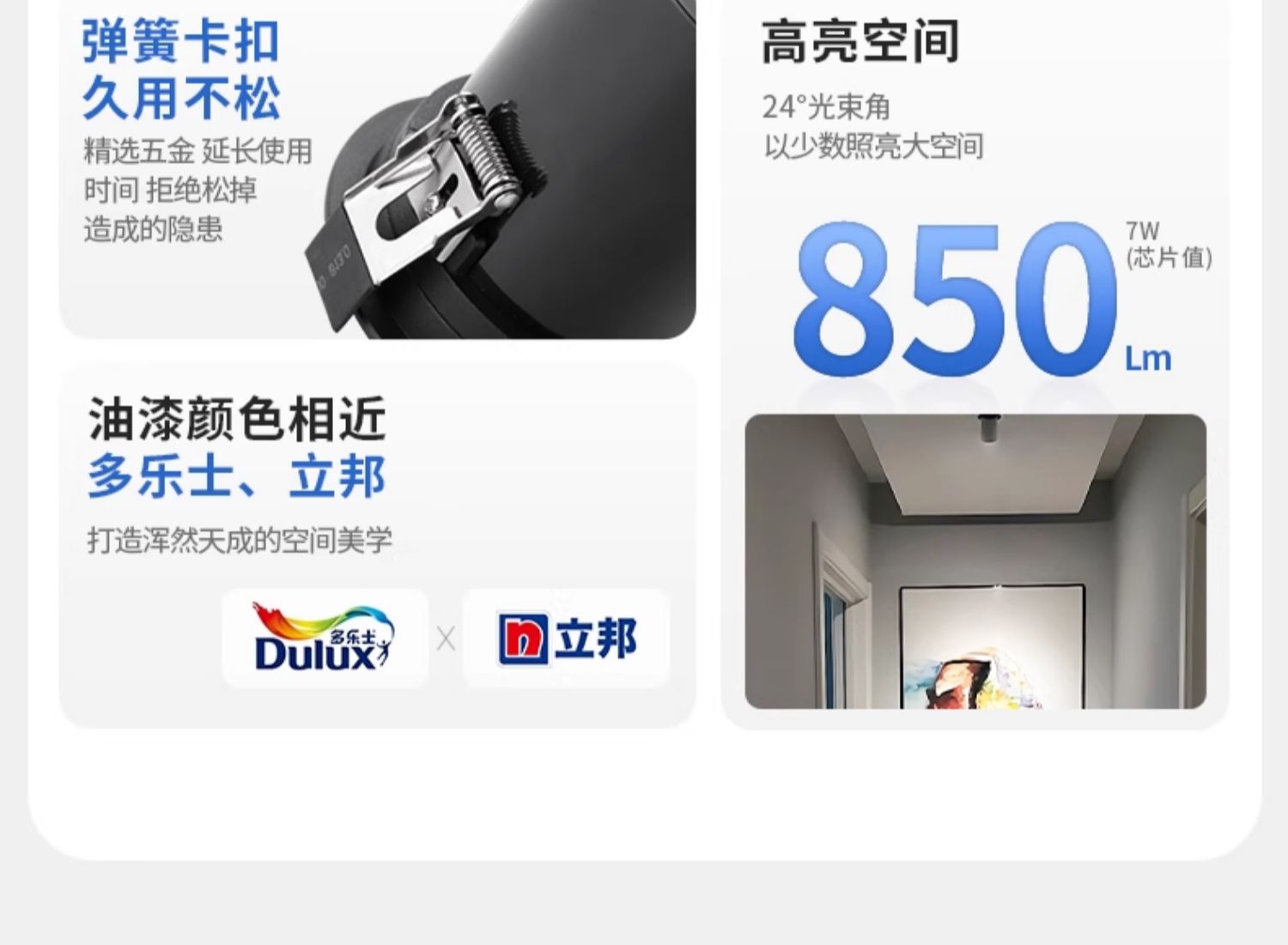 可拉伸缩射灯led嵌入式旋转可调角度背景墙照画玄关高显色象鼻cob 图文详情 7