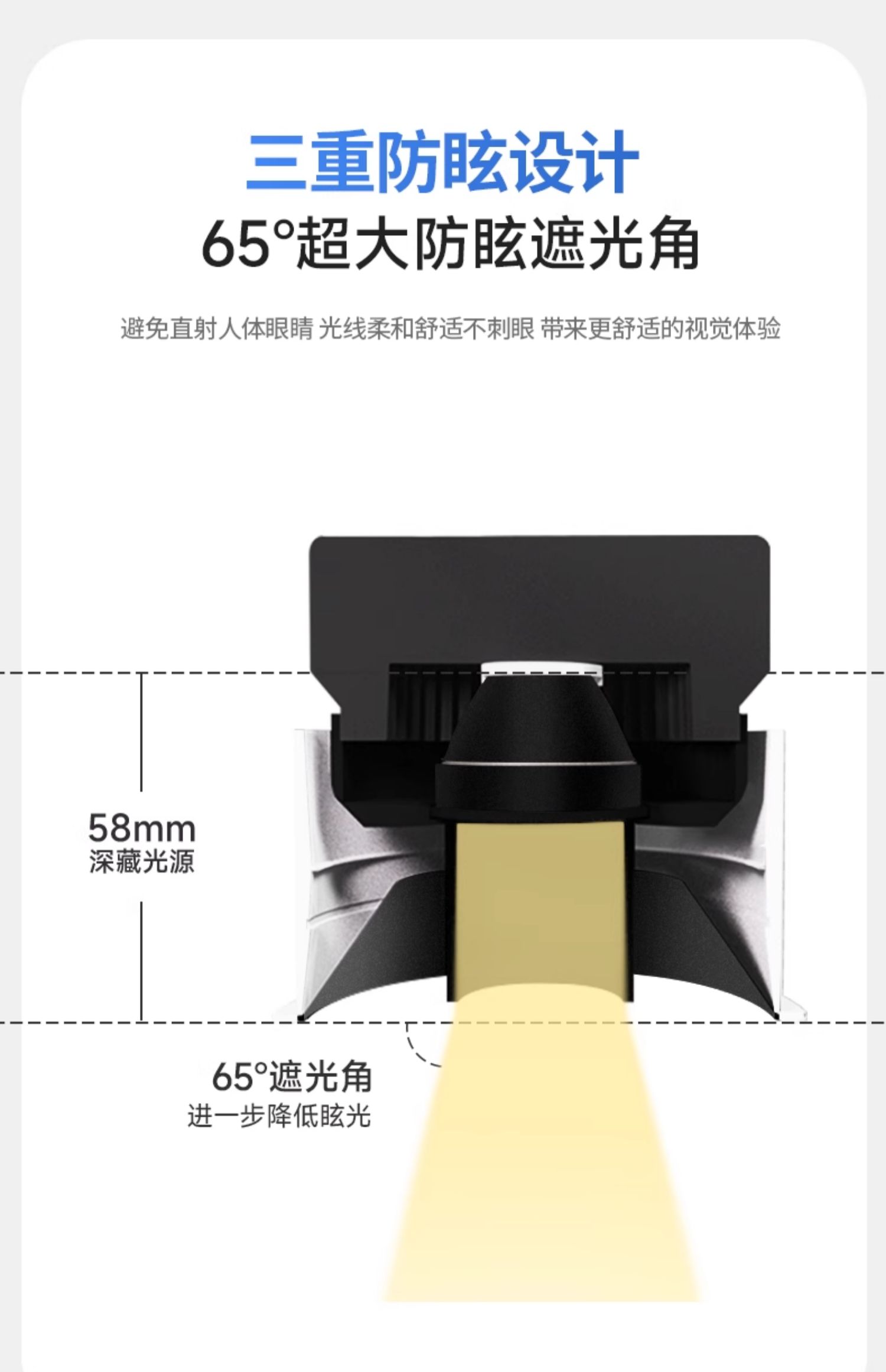 小角度聚光防眩光射灯led嵌入式可调角度嵌入式艺术氛围茶室床头 图文详情 22