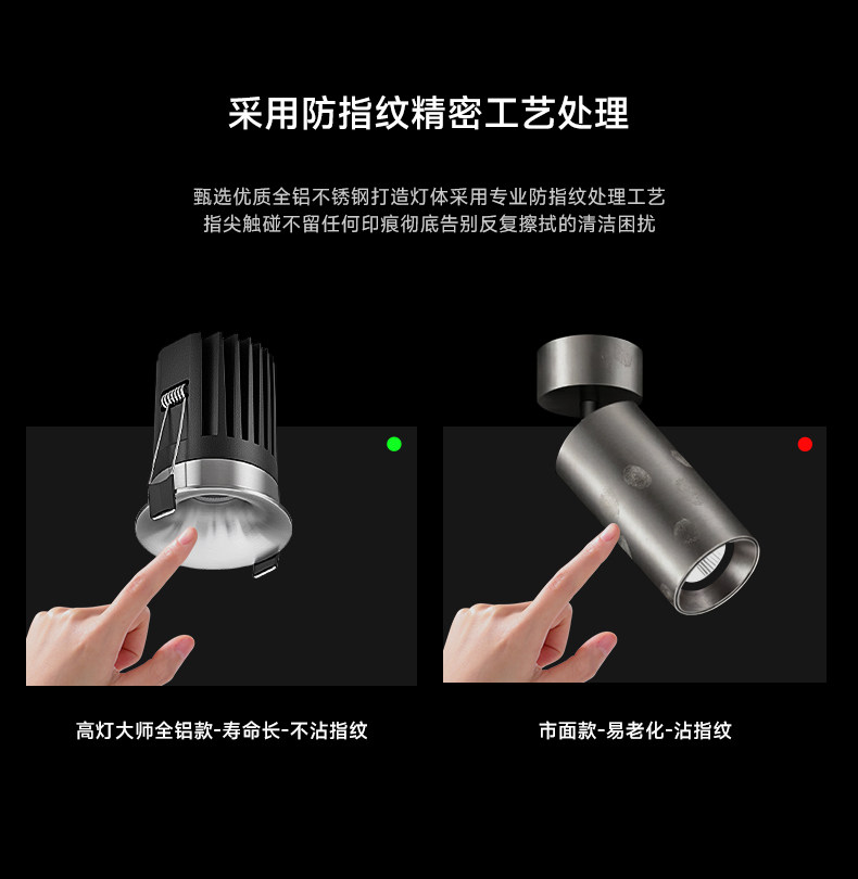 无边框筒灯不锈钢射灯led嵌入开孔55mm小山丘包豪斯中古客厅洗墙 图文详情 13