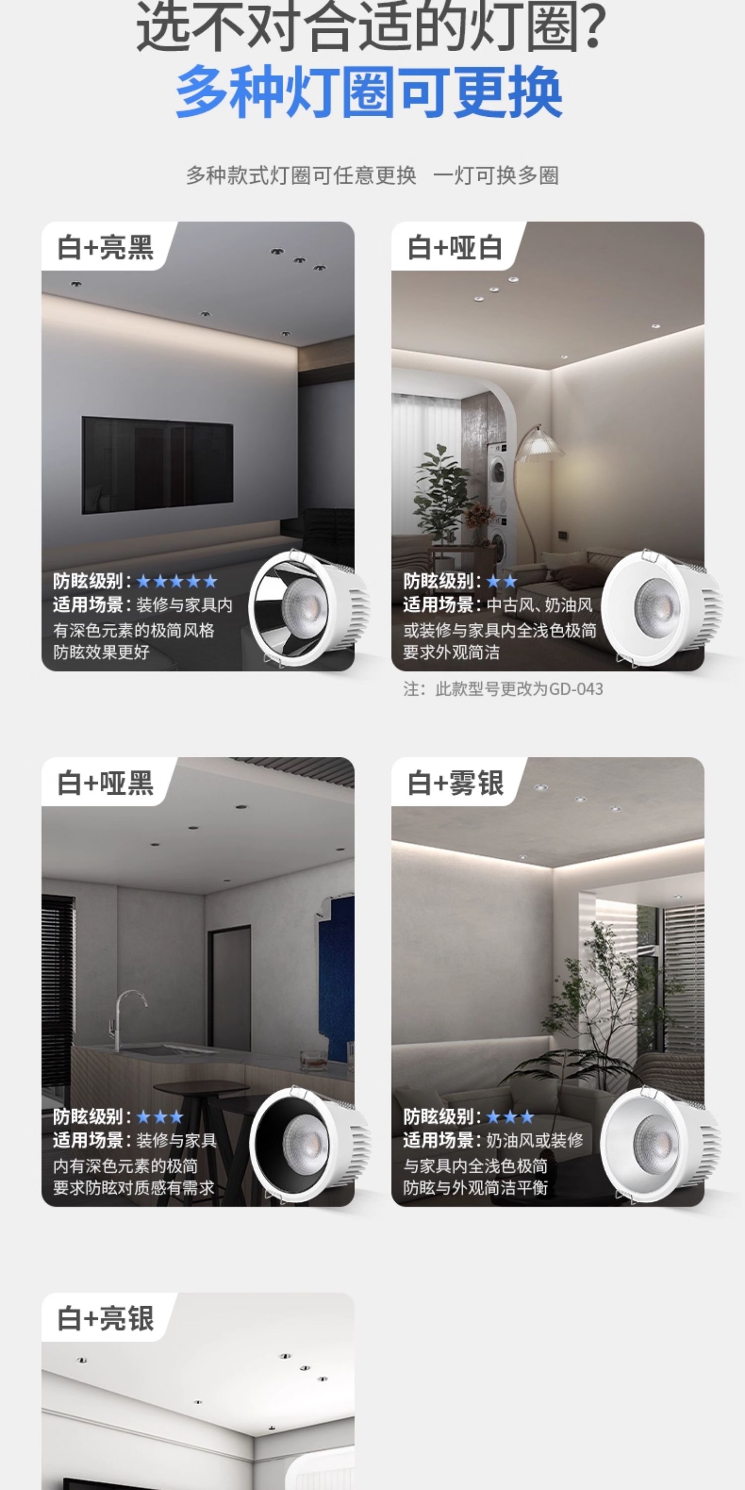 防水筒灯防雾厨房卫生间嵌入式深杯防眩铝扣板灯智能浴室洗手间 图文详情 20