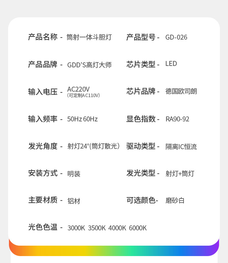 明装LED斗胆灯防眩射灯筒灯无主灯卧室灯客厅灯吸顶灯长方盒子灯 图文详情 14