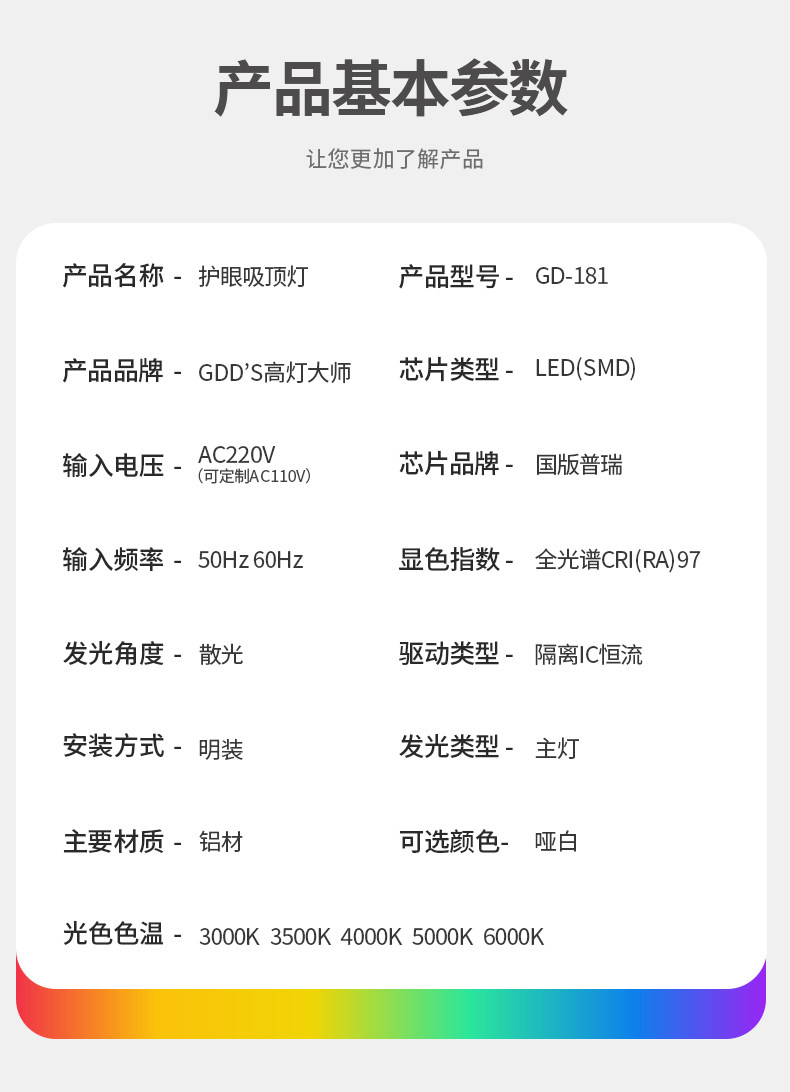 全铝吸顶灯超薄护眼全光谱圆形悬浮LED卧室书房客厅明装极简智能 图文详情 21