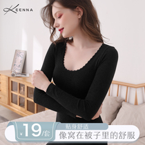 Thermal underwear womens round neck stretch thin body tight base body fever autumn clothes autumn pants cotton set Winter