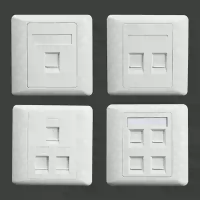 Type 86 single and double Port panel three or four network module phone two 4 digit Wall information socket board