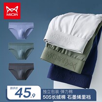 Catren Graphene Mens Briefs Mens Cotton Summer Thin Section Breathable Boys Mid Waist Shorts Head Youth Trend