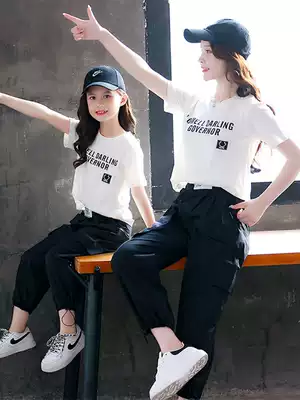 Net red parent-child clothes fried Street summer clothes 2021 new mother women foreign style set girls fashionable children's set two sets