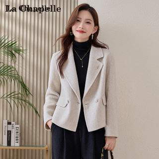 La Chapelle Petite High-End Unique and Exquisite Double-Sided Wool Coat Short Woolen Blazer for Women Winter