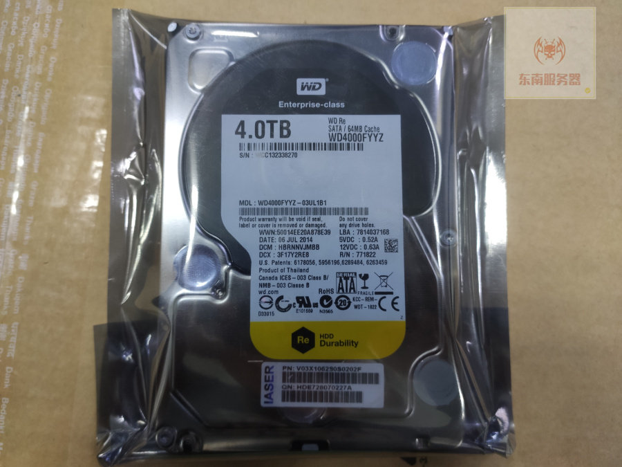 WD Western Data WD4000FYZ 4T Monitoring Desktop Enterprise Class Server 7200-turn Black Disk