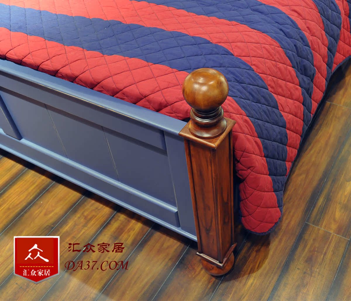 Huizhong Home Old Country California Phong cách Mỹ Địa Trung Hải Gỗ rắn Trẻ em Giường gỗ sồi 217 - Giường giường ngủ 2 tầng
