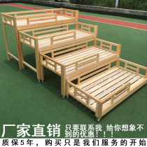 Kindergarten lunch break special four-story solid wood push-pull bed Pinus sylvestris fir early education center childrens multi-storey lunch bed