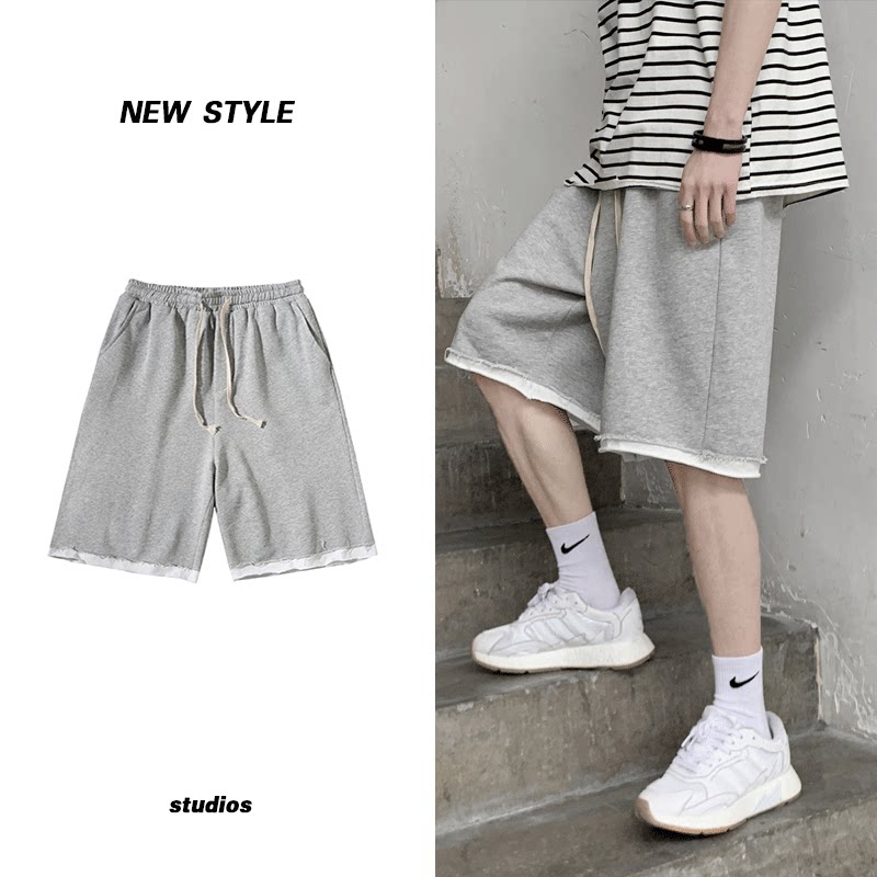 Net red shorts men's loose Joker summer thin casual sports pants Korean trend ins Hong Kong wind tide brand five points