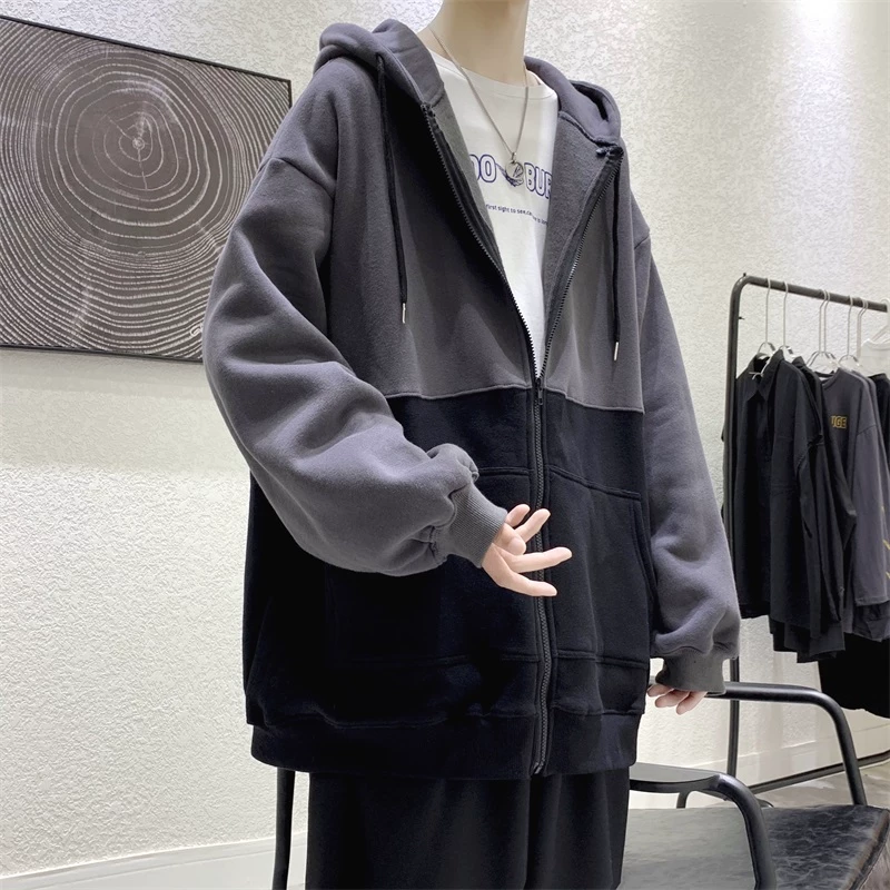 Толстовка с молнией Tide, трендовая осенняя кардиган-куртка, куртка с капюшоном, oversized