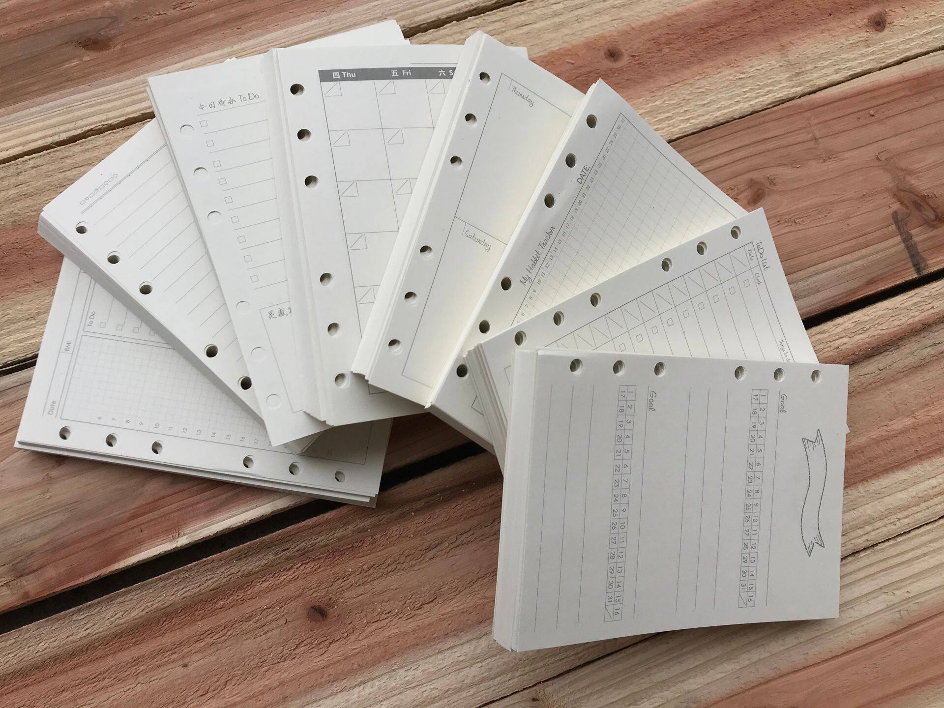 The leaf core 6 hole notebook inside a7a6personal a6 replacement core square blank page