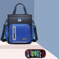 Синяя сумка для учебы, пенал, 3D