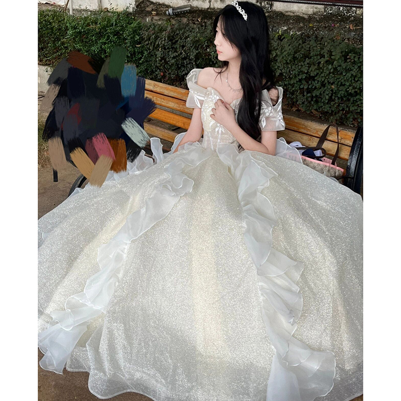 Princess-Style Evening Dress for Women, High-End, Light Luxury, Niche, Coming-Of-Age Ceremony, Student Art Exam, Graduation Day Dress