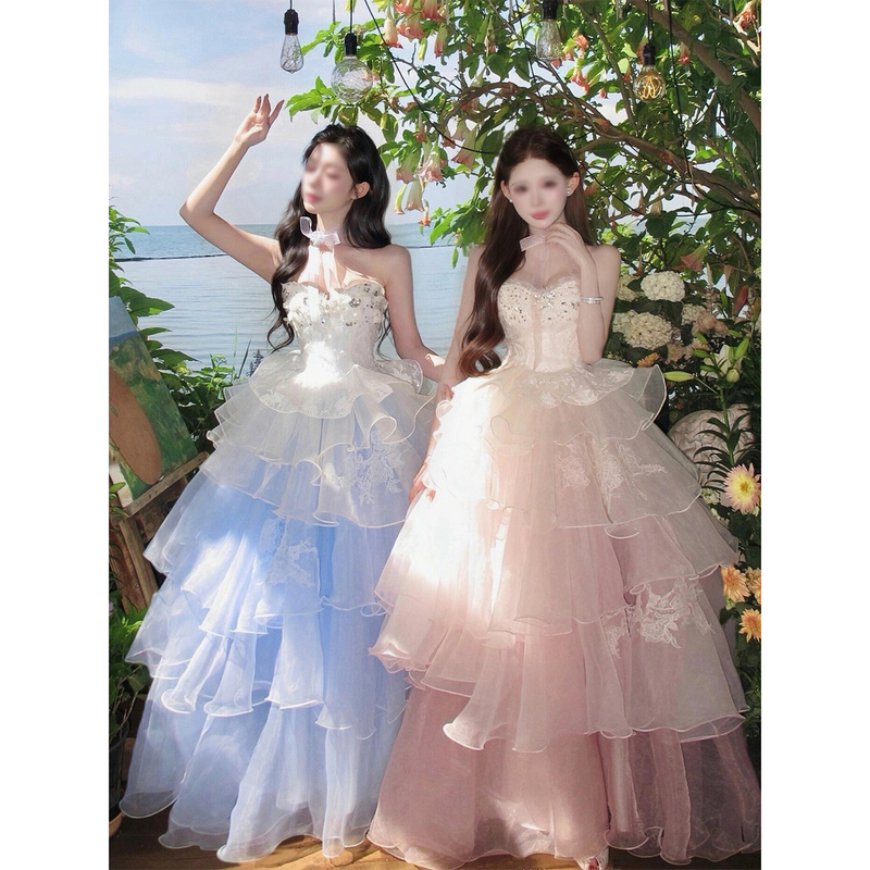 Super Fairy Evening Dress for Girls' Birthday Party, High-End Light Luxury Niche Runaway Princess Dress, Coming-Of-Age Ceremony Banquet, Student Graduation Super Fairy Evening Dress for Girls' Birthday Party, High-End Light Luxury Niche Runaway Princess Dress, Coming-Of-Age Ceremony Banquet, Student Graduation