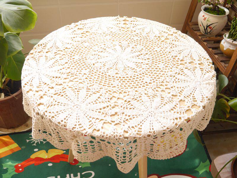 I love my home pure handmade crochet hook flower cotton lace hollow weaving tablecloth coffee table table flag cover cloth