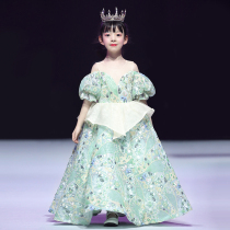 Girls high-end dress Princess dress 2021 New style childrens host catwalk evening dress piano costume