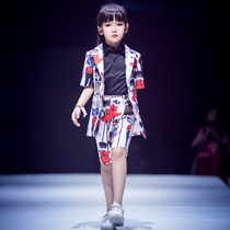  Girls suit suit summer 2021 new childrens model catwalk small suit host fashion dress performance suit