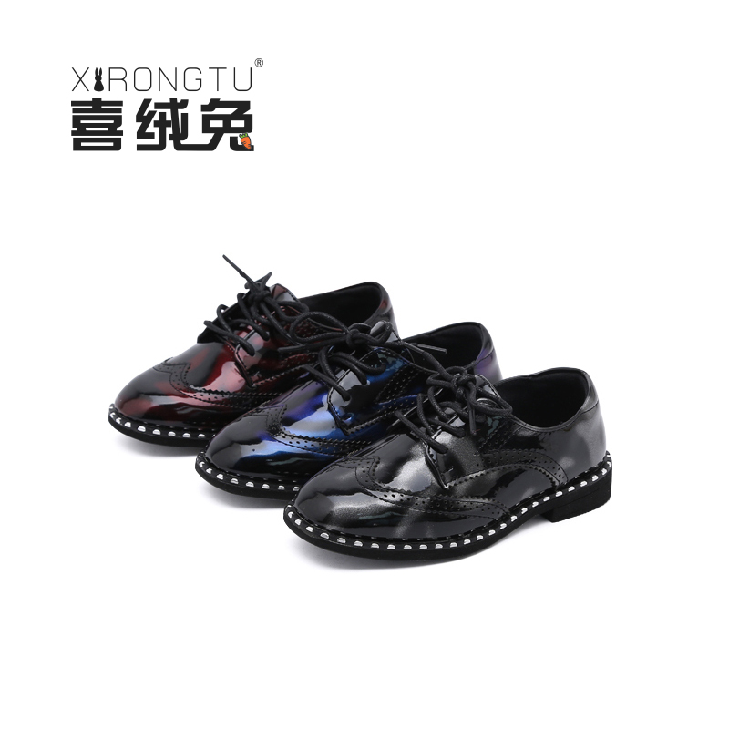 Boy Leather Shoes Children Black Inglées Lace Shoes 2022 New Baby Models Walk Show Costumes Performance Accessories