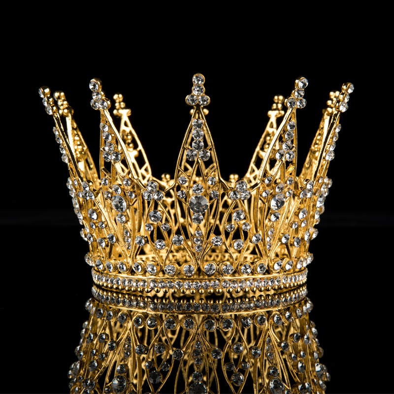 Children's hair accessories golden crown girls' tiara princess crown children's hair band girl hair band dress accessories crown