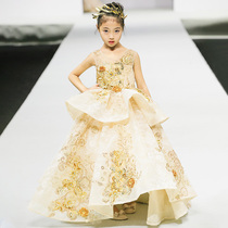  Childrens dress skirt 2021 new flower girl middle school girl childrens evening dress piano catwalk performance suit wedding dress high-end