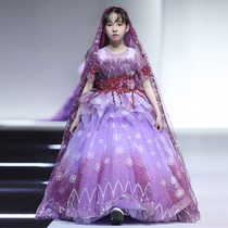 Girl dress flower fairy 2021 new high-end atmosphere children Princess model catwalk show host piano costume