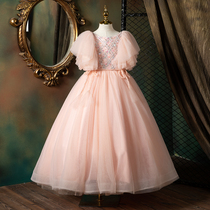 Girl dress Princess foreign style 2021 New temperament children host evening dress little girl piano costume