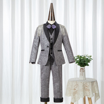 Childrens suit suit suit boys dress Flower Boy small suit three sets British style costume handsome tide suit summer