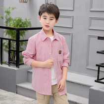 Zhongdai boy long sleeve shirt new childrens clothing spring dress childrens plaid shirt thin boy Spring and Autumn Tide clothes