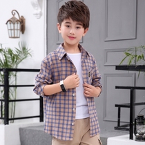 Middle and Big Boy long sleeve shirt 2019 new childrens clothing spring dress childrens plaid shirt boy Spring and Autumn Tide clothes