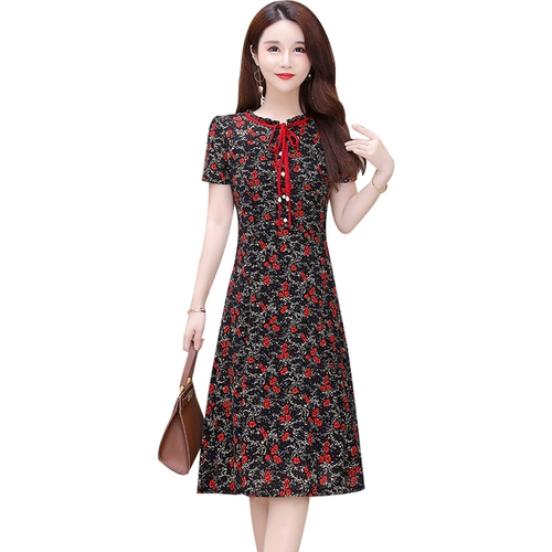 Платье, летняя юбка для матери, в цветочек, коллекция 2021