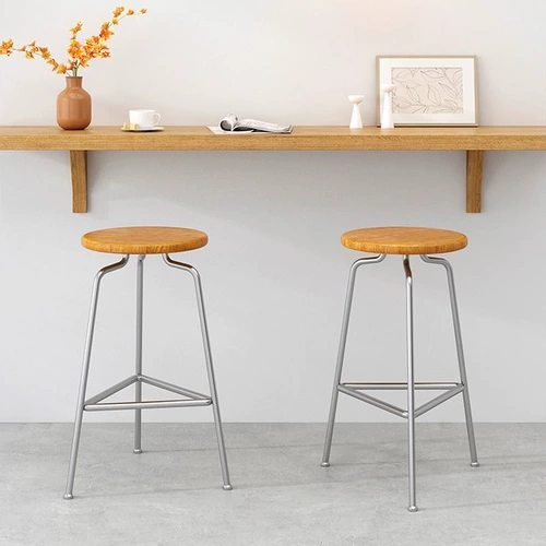 Простой барный стул в скандинавском стиле, домашний барный стул из кованого железа, интернет знаменитости, стул из цельного дерева, переднее сиденье, муравей, барный стул