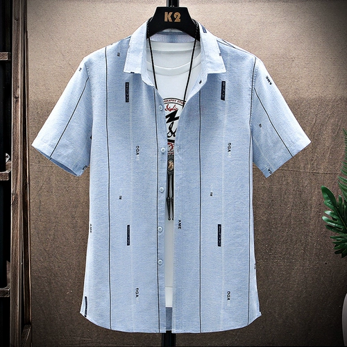 Летняя шелковая трендовая тонкая рубашка для отдыха, короткий рукав, облегающий крой, в корейском стиле, подходит для подростков