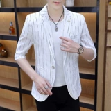 Летняя мужская тонкая куртка, трендовый пиджак классического кроя для отдыха