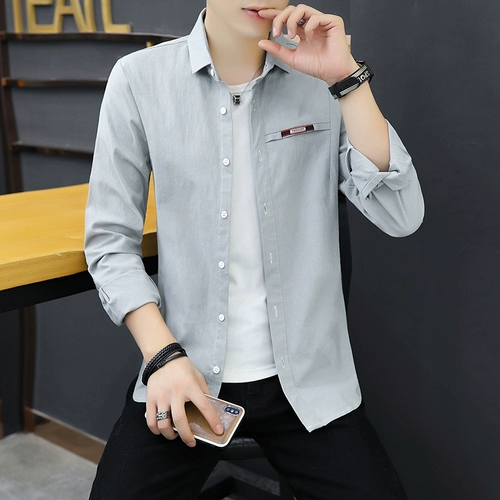 Рубашка, демисезонная трендовая куртка, в корейском стиле