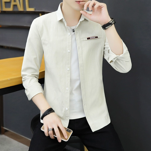 Рубашка, демисезонная трендовая куртка, в корейском стиле