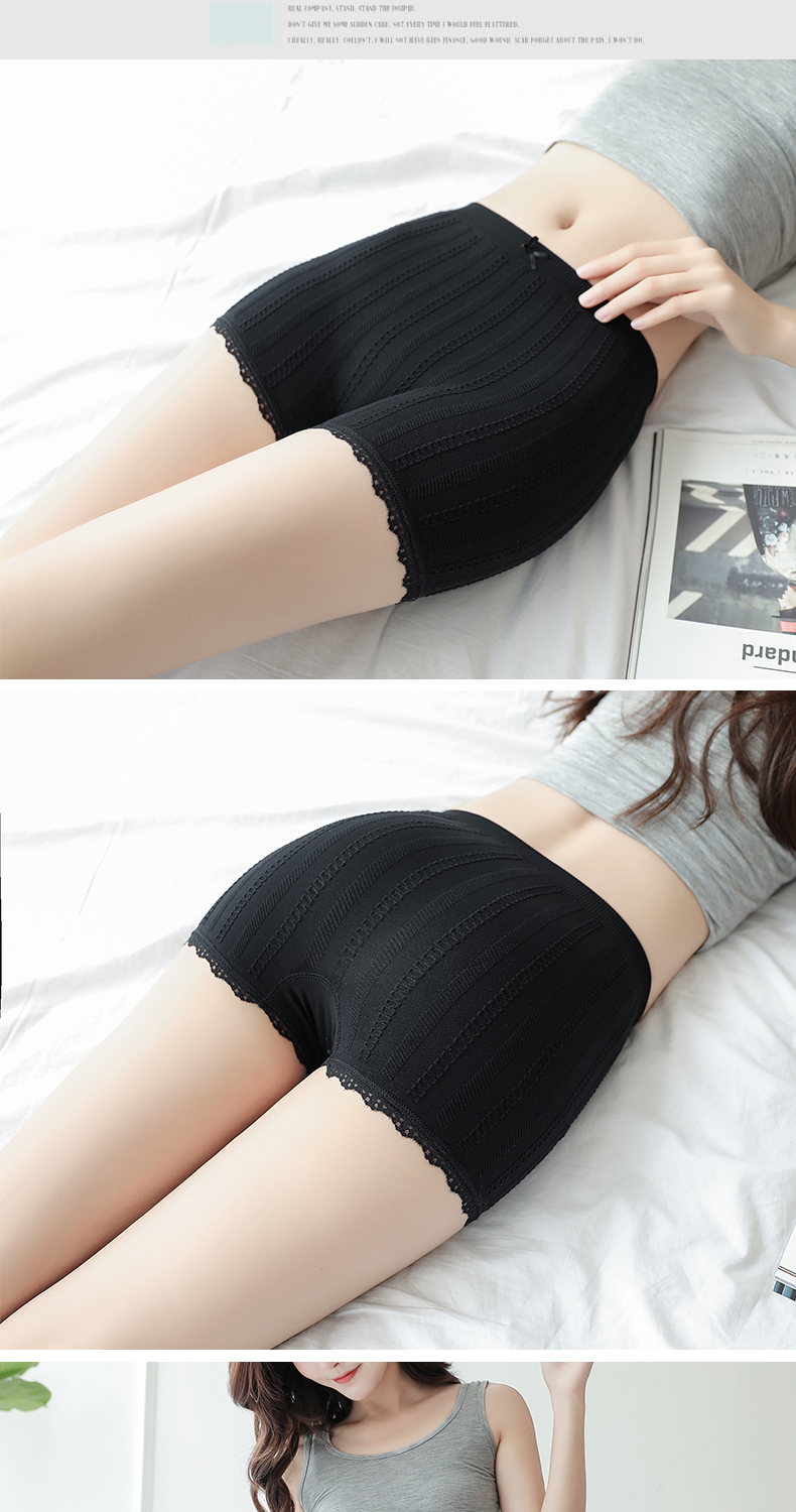Quần ren an toàn chống ánh sáng mùa hè nữ có thể mặc quần bảo hiểm học sinh không có quần lửng cotton cỡ lớn quần thun ôm