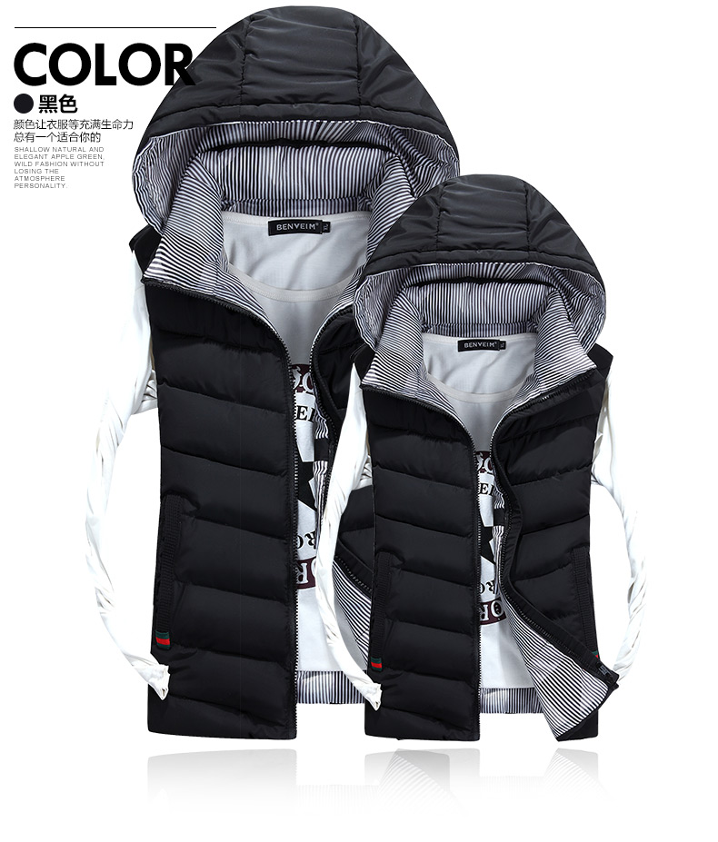 Áo vest cotton giản dị cho nam mùa thu đông áo khoác ghi lê nam
