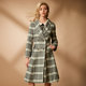 New York Story Temperament Plaid Waist Scattered Coat Literary Slim Wool Coat