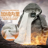 Бархатная мужская осенняя куртка, удерживающая тепло дорожная толстовка с капюшоном для отдыха, оверсайз