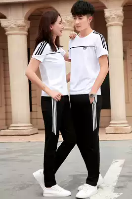 Different lovers summer clothing Korean temperament short sleeve t-shirt two-piece set 2021 new sports suit men's tide