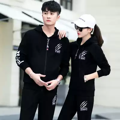 Sports Set Couple Spring and Autumn 2021 New ins two-piece Korean casual thick cotton men hooded Tide brand