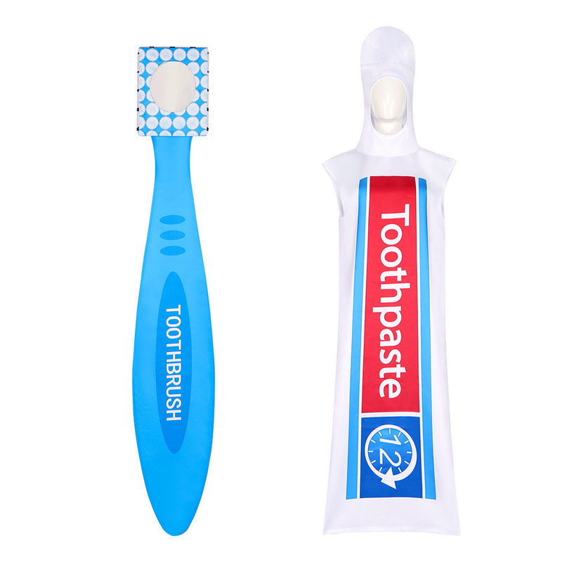 Toothpaste and Toothbrush Cosplay Costumes for Halloween, Funny Couple Role-Playing Outfits, Couple Costumes for Performances Toothpaste and Toothbrush Cosplay Costumes for Halloween, Funny Couple Role-Playing Outfits, Couple Costumes for Performances