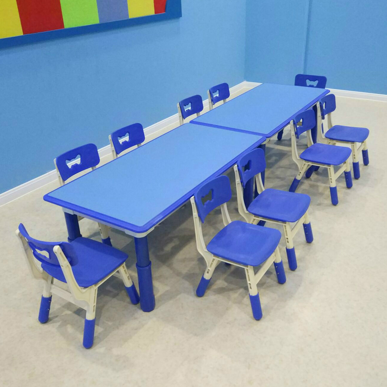 Kindergarten can lift class table and chairs suit children learn to write desk baby rectangular plastic game table
