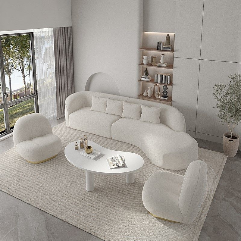 Home Silent Wind Living Room Brief Sheep Lamb Suede Boutique Sofa Beauty Salon Hotel Apartment VIP Reception Lounge Tea Table