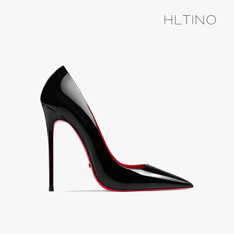 Hltino2026 Early Spring New Black Patent Leather Pointed Toe High Heels Women's Stiletto Sexy Red Sole Work Shoes Hltino2026 Early Spring New Black Patent Leather Pointed Toe High Heels Women's Stiletto Sexy Red Sole Work Shoes
