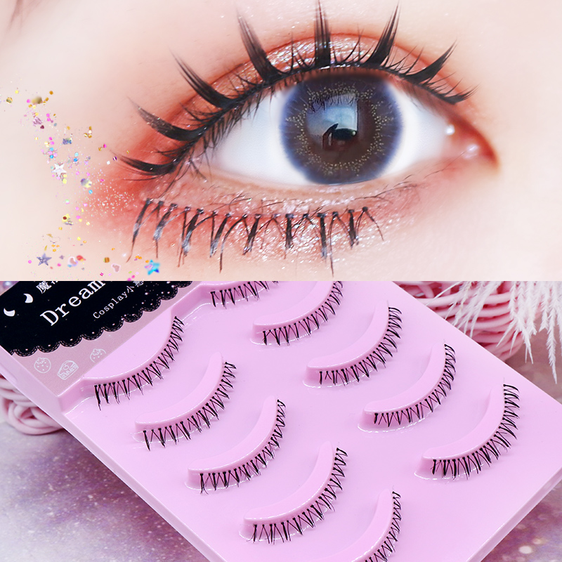 5 pairs of cos under eyelashes little demon naturally Mong is the little devil cluster transparent terrier under the eyelash